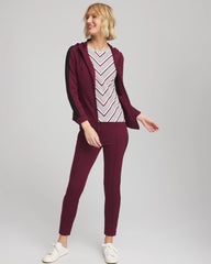 Chico's Outlet Deep Chianti Zenergy® Soft Brushed Striped Top