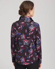 Chico's For Sale Deep Chianti Zenergy® UPF Floral Half-Zip Pullover Top