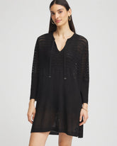 Chico's Discount Black Chico's Tie-Front Beach Swimsuit Cover-Up