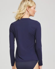 Chico's On Sale Navy Gottex Long-Sleeve Swim Shirt
