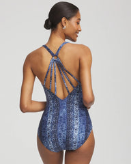 Chico's Outlet Blue Multi Magicsuit® Via Roma Drew One Piece