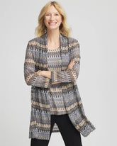 Chico's Outlet Canyon Blue Travelers™ Knit Chevron Open-Front Cardigan