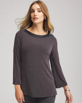 Chico's For Sale Serene Gray Travelers™ Koia Pearl Beaded Tunic
