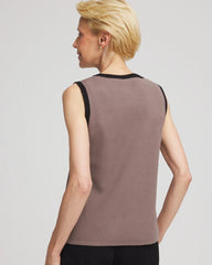 Chico's For Sale Deep Taupe Travelers™ Tipped Sweater Tank