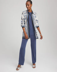 Chico's Sale Canyon Blue Travelers™ Collection Paisley Mesh Shirt Jacket