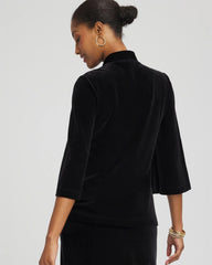 Chico's On Sale Travelers Black Travelers™ Velvet V-Neck Kimono Sleeve Top