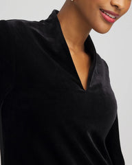 Chico's On Sale Travelers Black Travelers™ Velvet V-Neck Kimono Sleeve Top