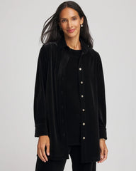 Chico's Online Travelers Black Travelers™ Velvet Button-Down Shirt