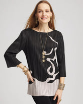 Chico's Discount Travelers Black Travelers™ Collection Pleated Top