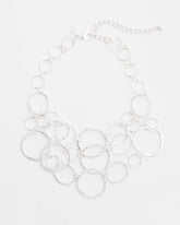 Chico's On Sale Silver Short Silvertone Multi-Strand Link Necklace