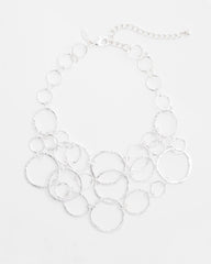Chico's On Sale Silver Short Silvertone Multi-Strand Link Necklace
