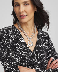 Chico's Outlet Silver Silver Tennis Necklace