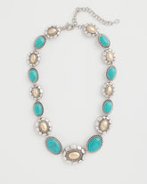 Chico's Online Turquoise Turquoise Mixed Metal Collar Necklace