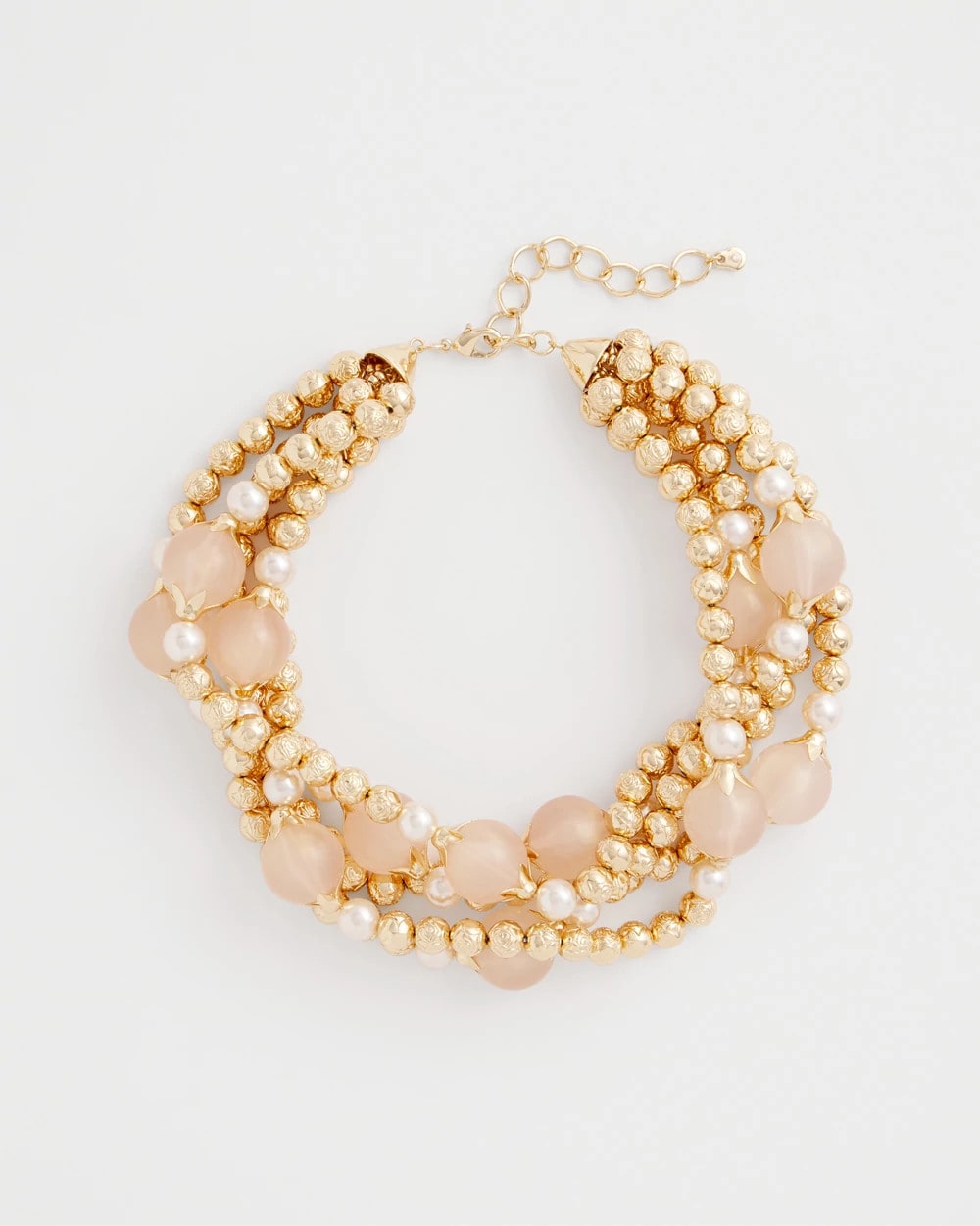 Chico's Discount Pink Gold Pink Chunky Beaded Necklace