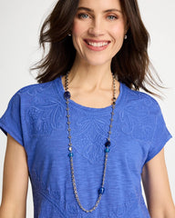 Chico's Online Blue Blue Accent Long Single Strand Necklace