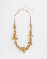 Chico's Sale Neutral Gold Foil Long Single Strand Necklace