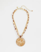 Chico's Outlet Neutral Gold Foil Pendant Necklace