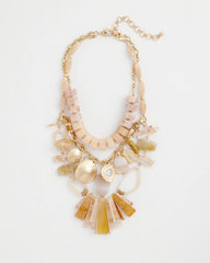 Chico's Discount Neutral Chico's Originals Neutral Stone Bib Necklace
