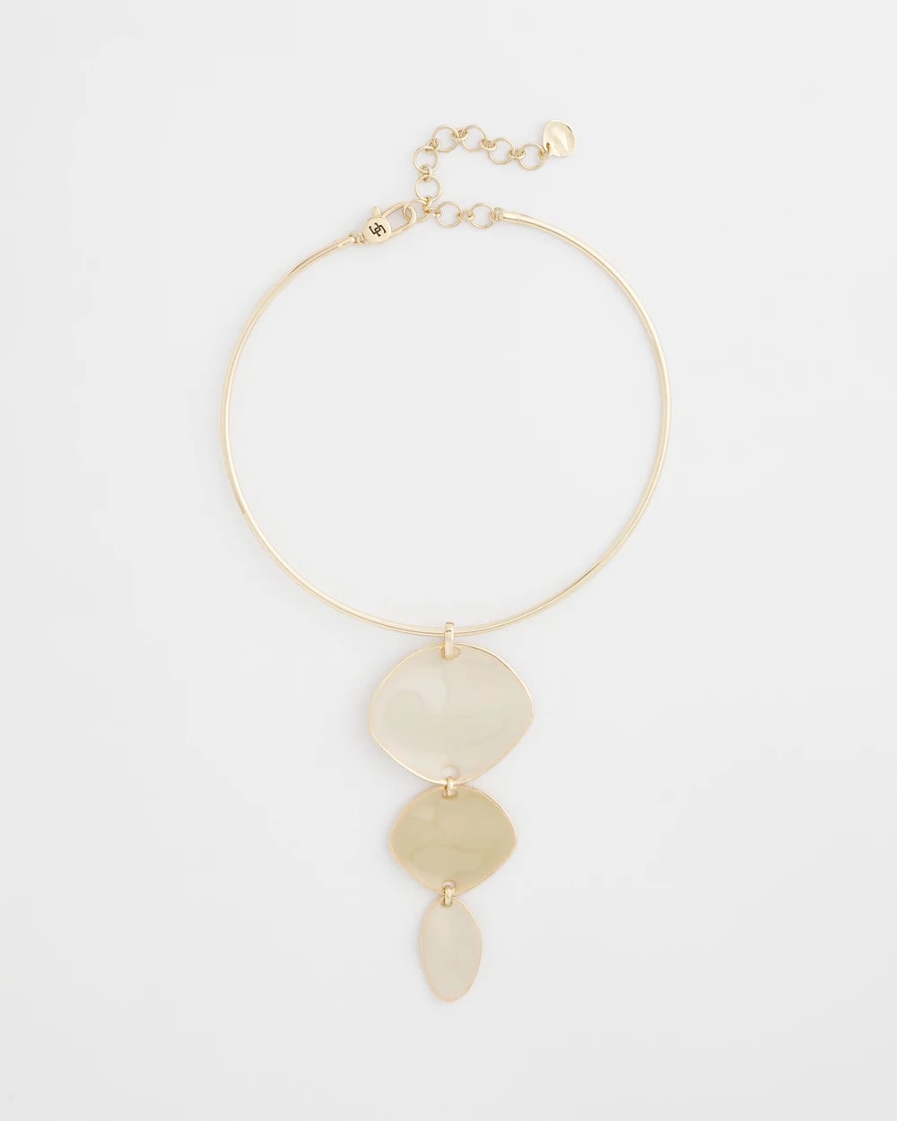 Chico's For Sale White/Gold Linear Reversible Pendant Necklace