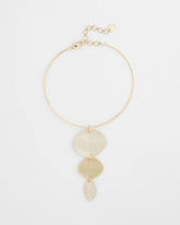 Chico's For Sale White/Gold Linear Reversible Pendant Necklace