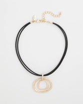 Chico's Online Gold Gold Tone Rings Pendant Necklace