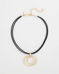Chico's Online Gold Gold Tone Rings Pendant Necklace