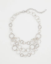 Chico's Discount Silver Silver Multistrand Bib Necklace