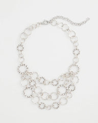 Chico's Discount Silver Silver Multistrand Bib Necklace