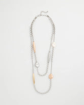 Chico's Sale Mixed Metals Copper and Silver Double Strand Necklace