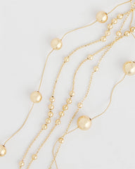 Chico's For Sale Gold Multistrand Beaded Goldtone Necklace