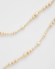 Chico's Online Gold Goldtone Long Beaded Necklace