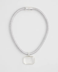 Chico's For Sale Silver Silvertone Gem Pendant Cord Necklace