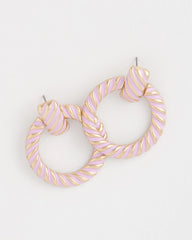 Chico's Online Pink Pink Twist Drop Hoop Earrings