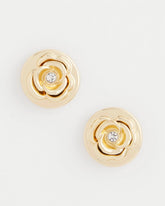 Chico's Discount Gold Lucky Coin Flower Stud Earrings