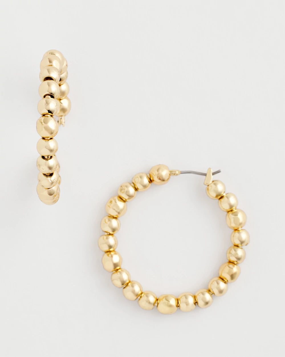 Chico's On Sale Gold No Droop® Golden Beaded Hoop Earrings