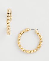 Chico's On Sale Gold No Droop® Golden Beaded Hoop Earrings