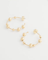 Chico's Online Gold Goldtone Beaded Hoop Earrings