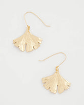 Chico's Outlet Gold Ginkgo Leaf Fishwire Earrings