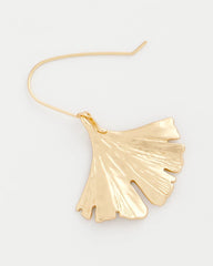 Chico's Outlet Gold Ginkgo Leaf Fishwire Earrings