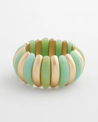 Chico's On Sale Aqua Aqua and Gold Stretch Bracelet