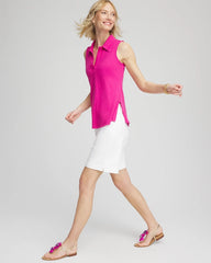 Chico's On Sale Crushed Berries Slub Sleeveless Collared Tunic