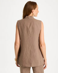 Chico's For Sale Topaz Smoke Long Linen Sleeveless Vest