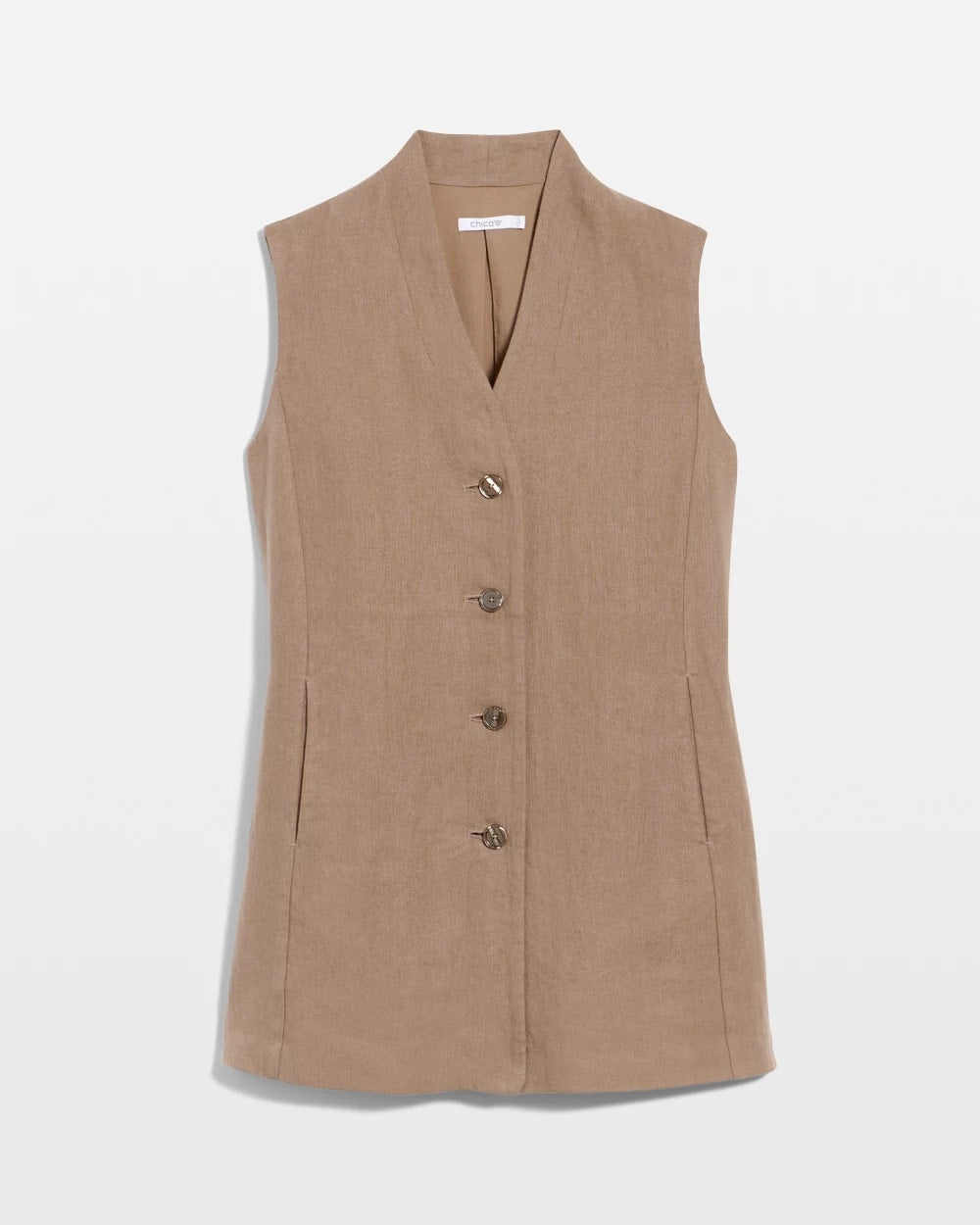 Chico's For Sale Topaz Smoke Long Linen Sleeveless Vest