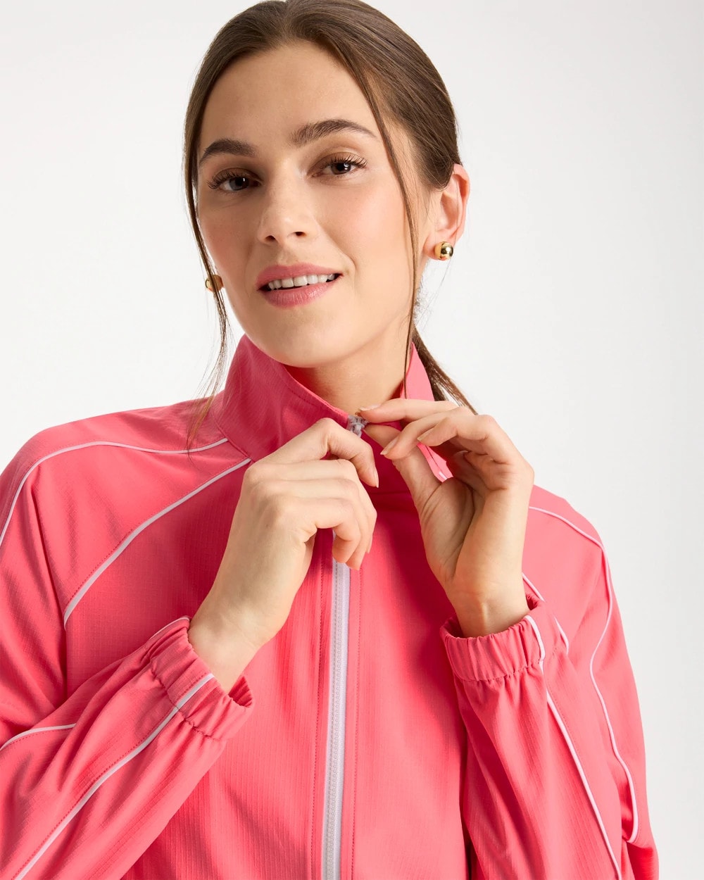 Chico's Discount Calypso Coral Zenergy® Ripstop Piping Jacket