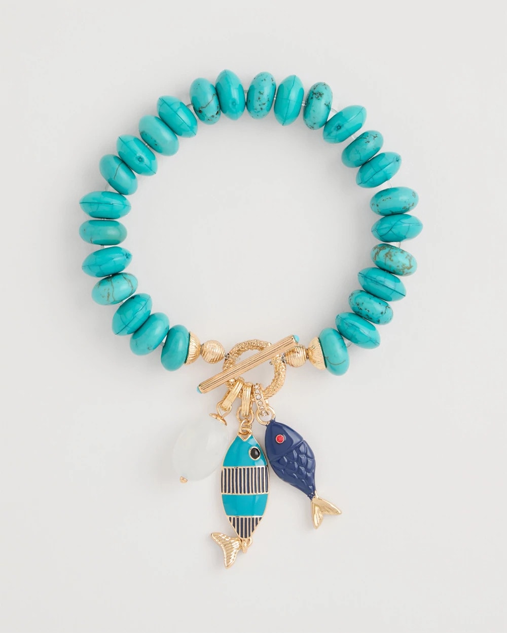 Chico's Sale Turquoise Turquoise Stone Toggle Charm Bracelet