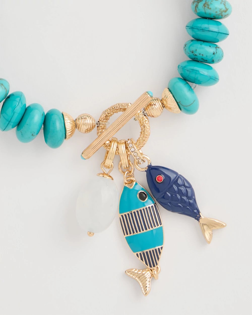 Chico's Sale Turquoise Turquoise Stone Toggle Charm Bracelet