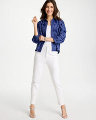 Chico's Online Indigo 3D Floral Embroidered Top
