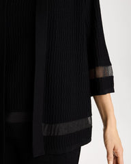 Chico's Discount Travelers Black Travelers™ Sheer Stripe Cardigan