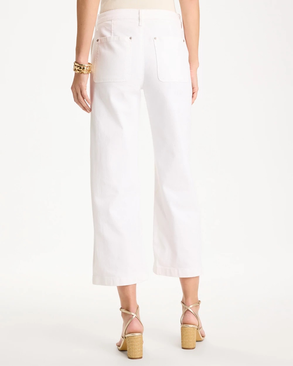 Chico's Outlet Alabaster Straight Crop White Trouser Jeans