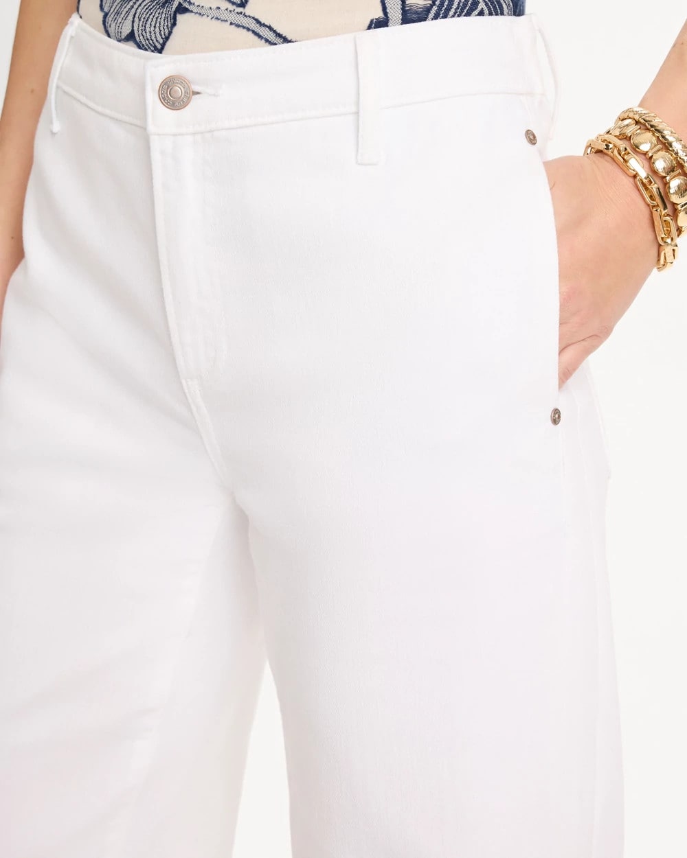 Chico's Outlet Alabaster Straight Crop White Trouser Jeans